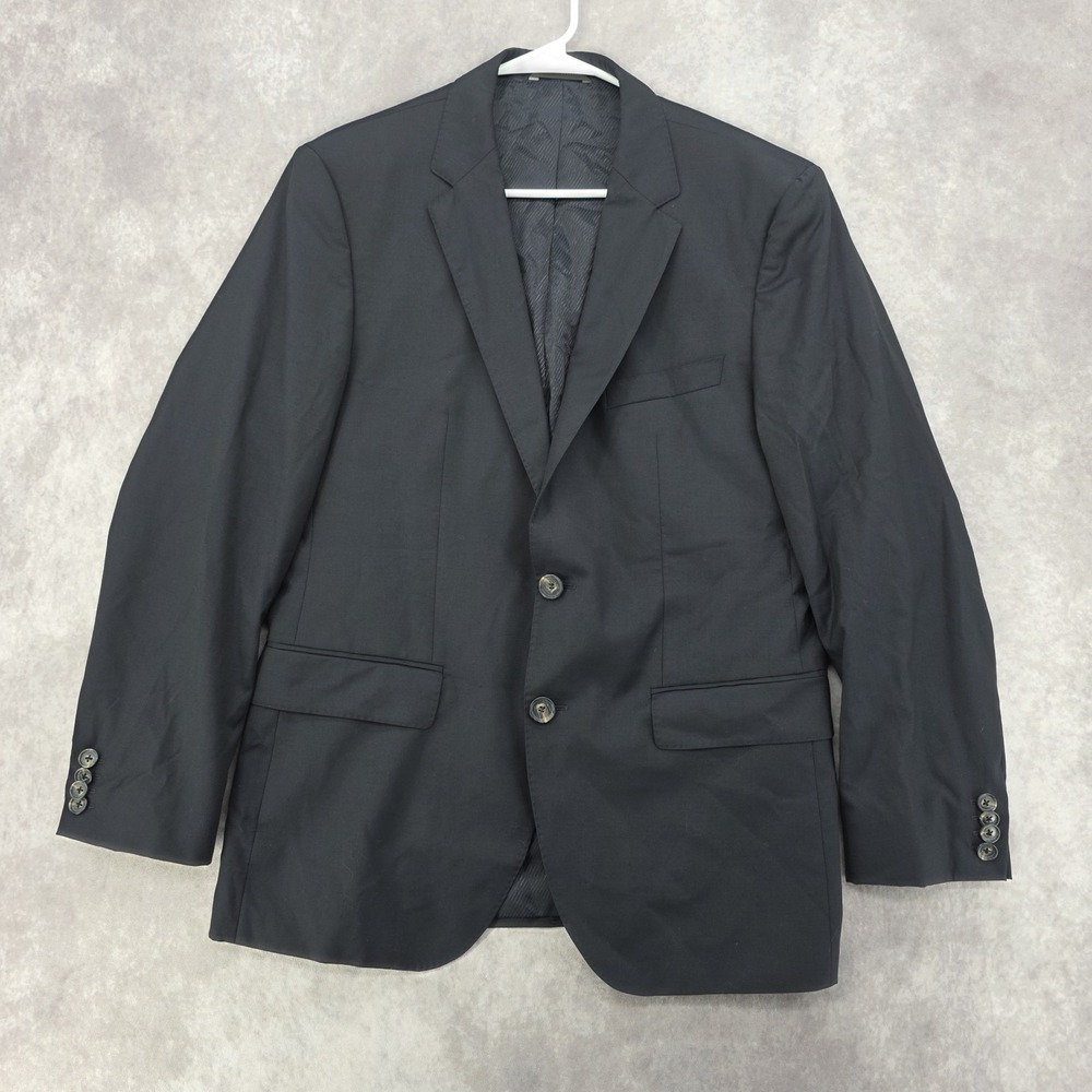BOSS Hugo Boss Black Wool Blazer Jacket 2-Button Mens James3 Sharp5